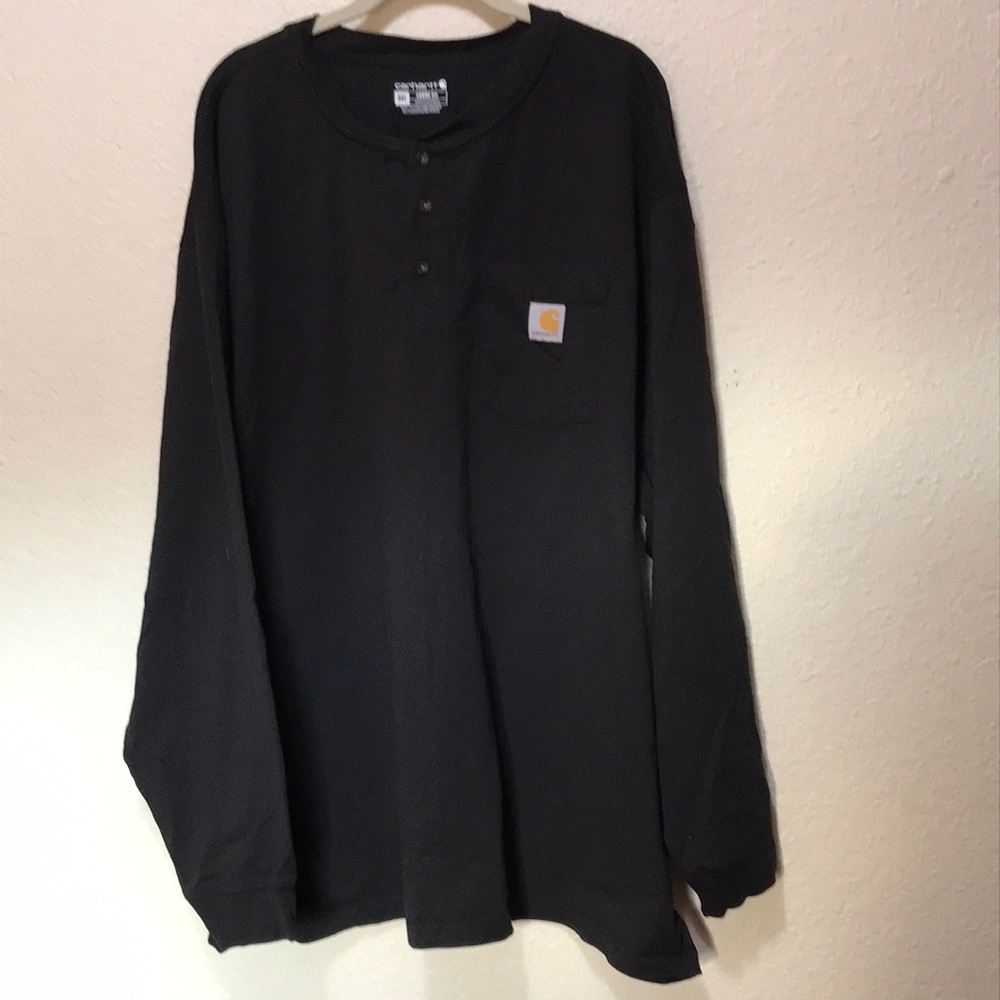 Carhartt Large Men’s Black Long-Sleeve Henley Work Shirt. Good Condition.Size 3X